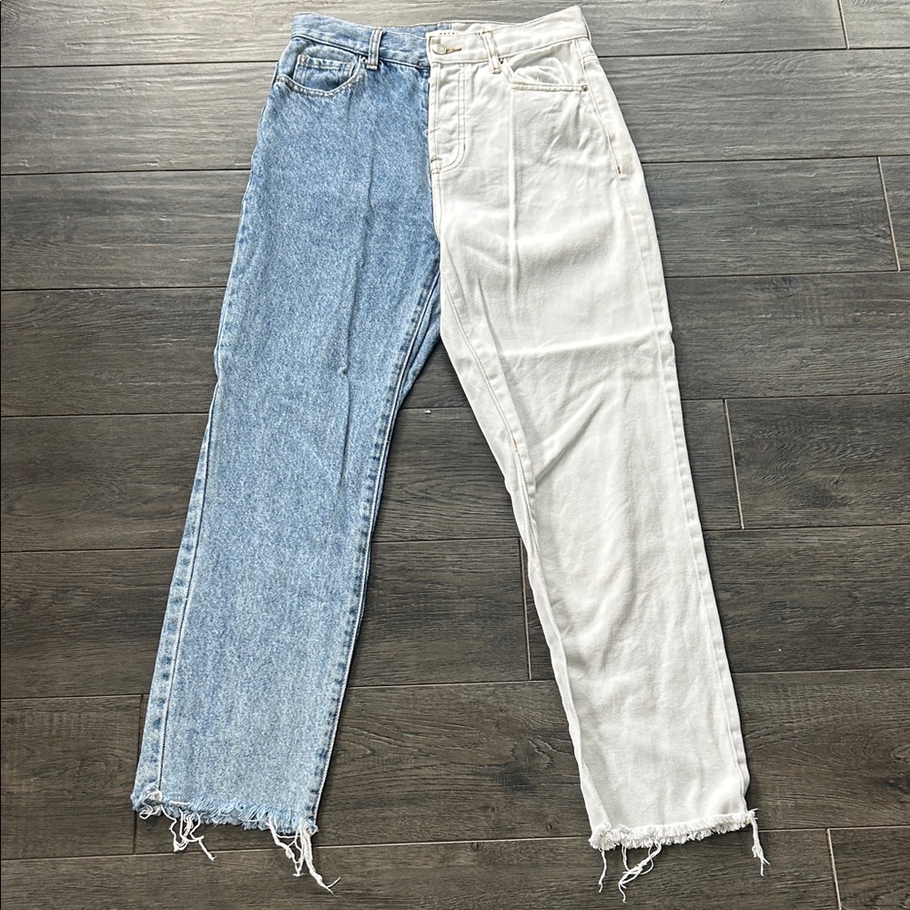Two-Tone Blue and White Jeans